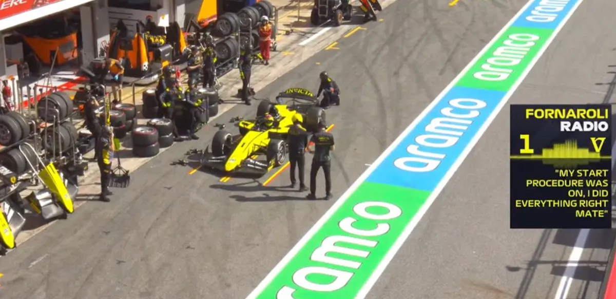 F2 Formula 2 Barcellona Spagna Feature Race Gabriele Minì Leonardo Fornaroli Arvid Lindblad